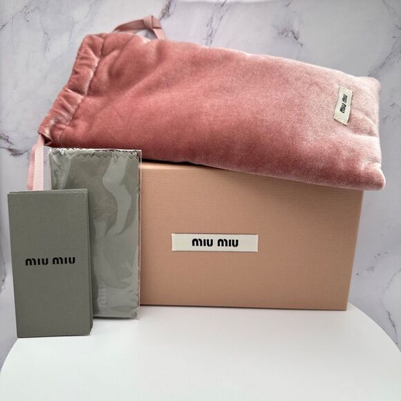 New MIU MIU Sunglasses Gold Rimless Wrap Square Oversized MIU MIU Logo Italy - Picture 10 of 16